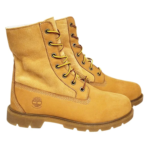 New Timberland linden woods waterproof fold down boots women 6 wheat nubuck faux - Picture 5 of 16